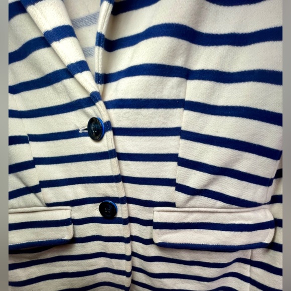 Vineyard Vines Striped Knit Blazer, Extra Small Jacket, White Blue - Picture 4 of 5